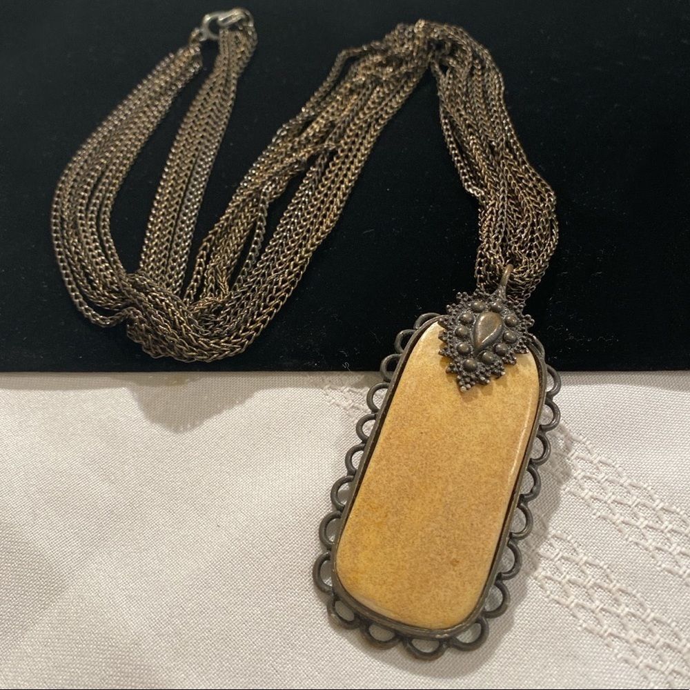 Vintage Jay Feinberg Multi Chain & Stone Necklace